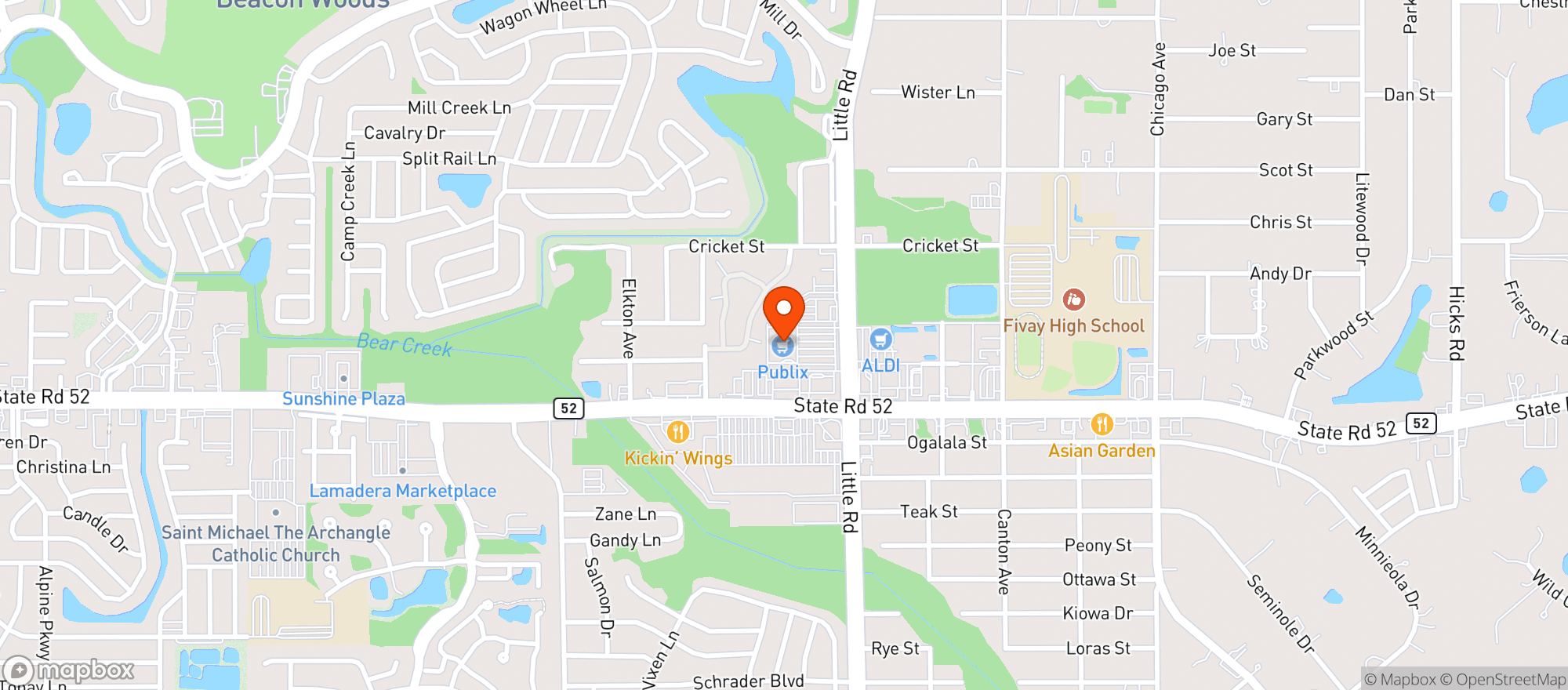 Map showing Publix