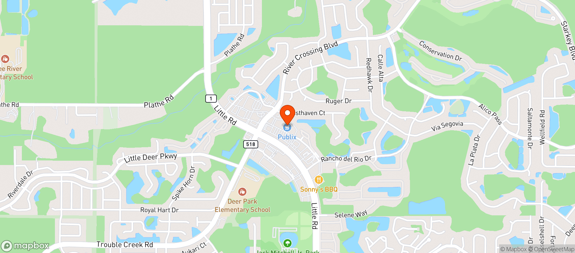 Map showing Publix