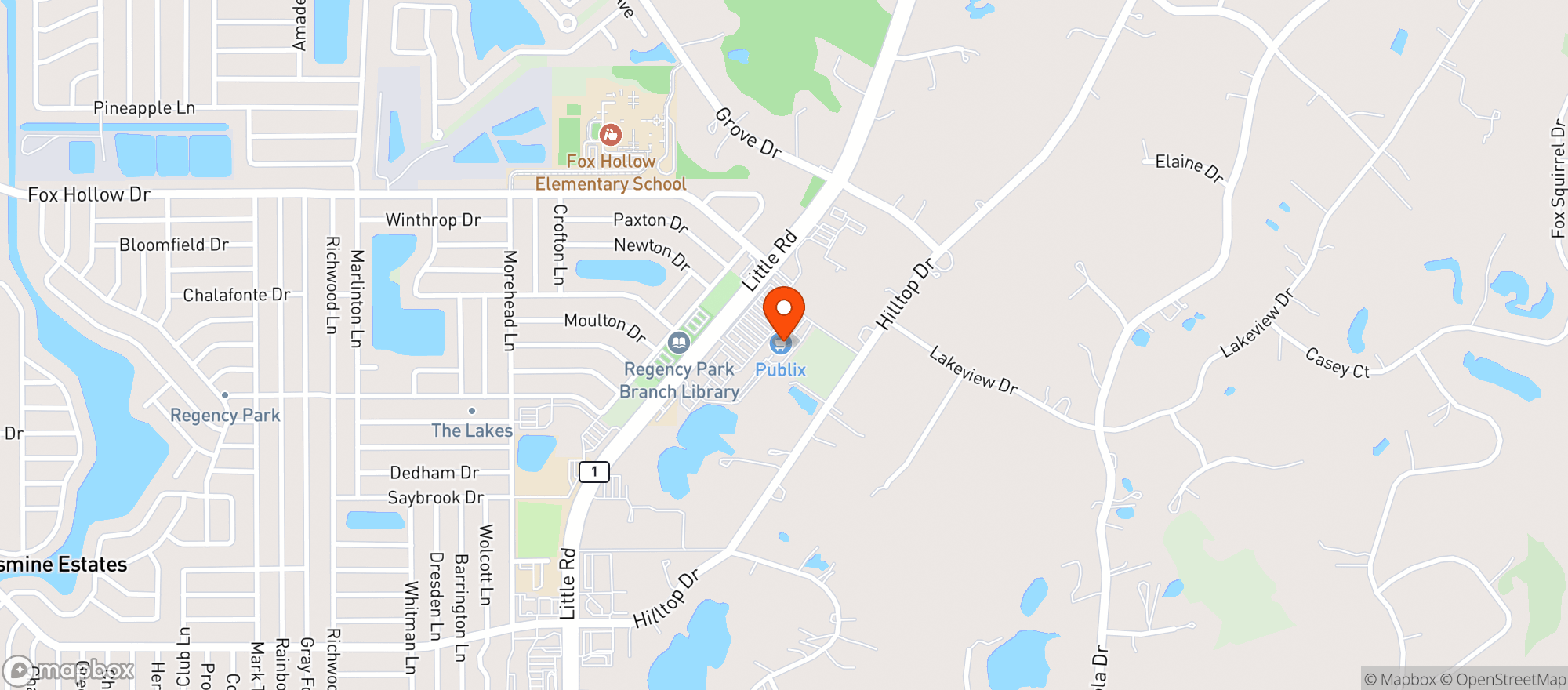 Map showing Publix