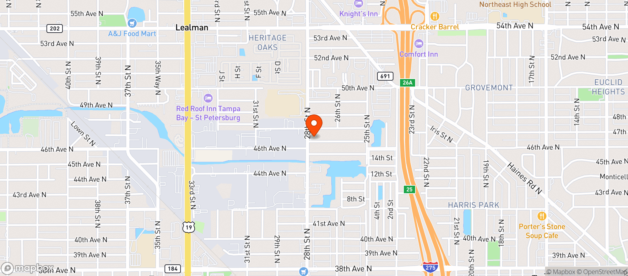 Map showing Mad Hatters