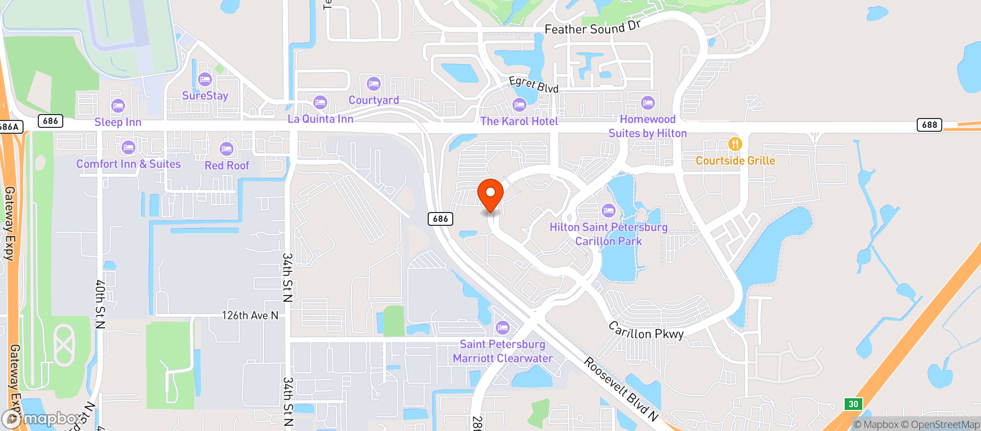 Map showing Topgolf
