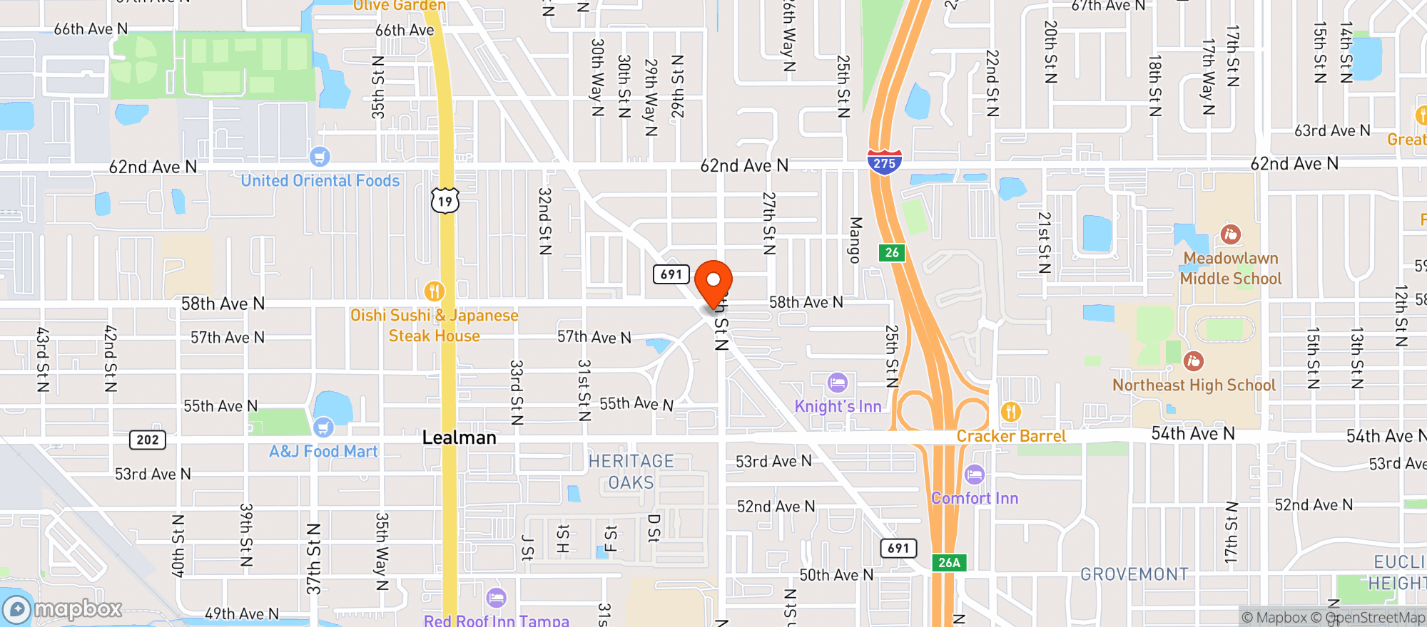 Map showing Haines Corner Store