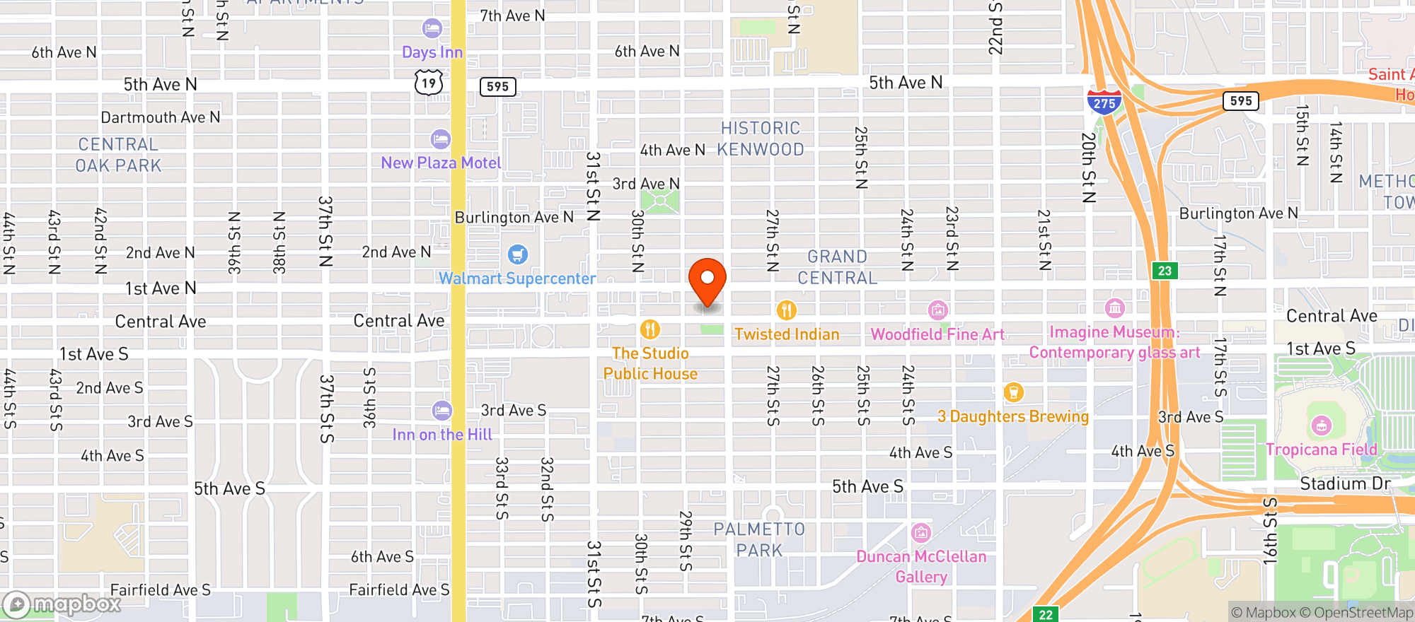 Map showing Cheekys