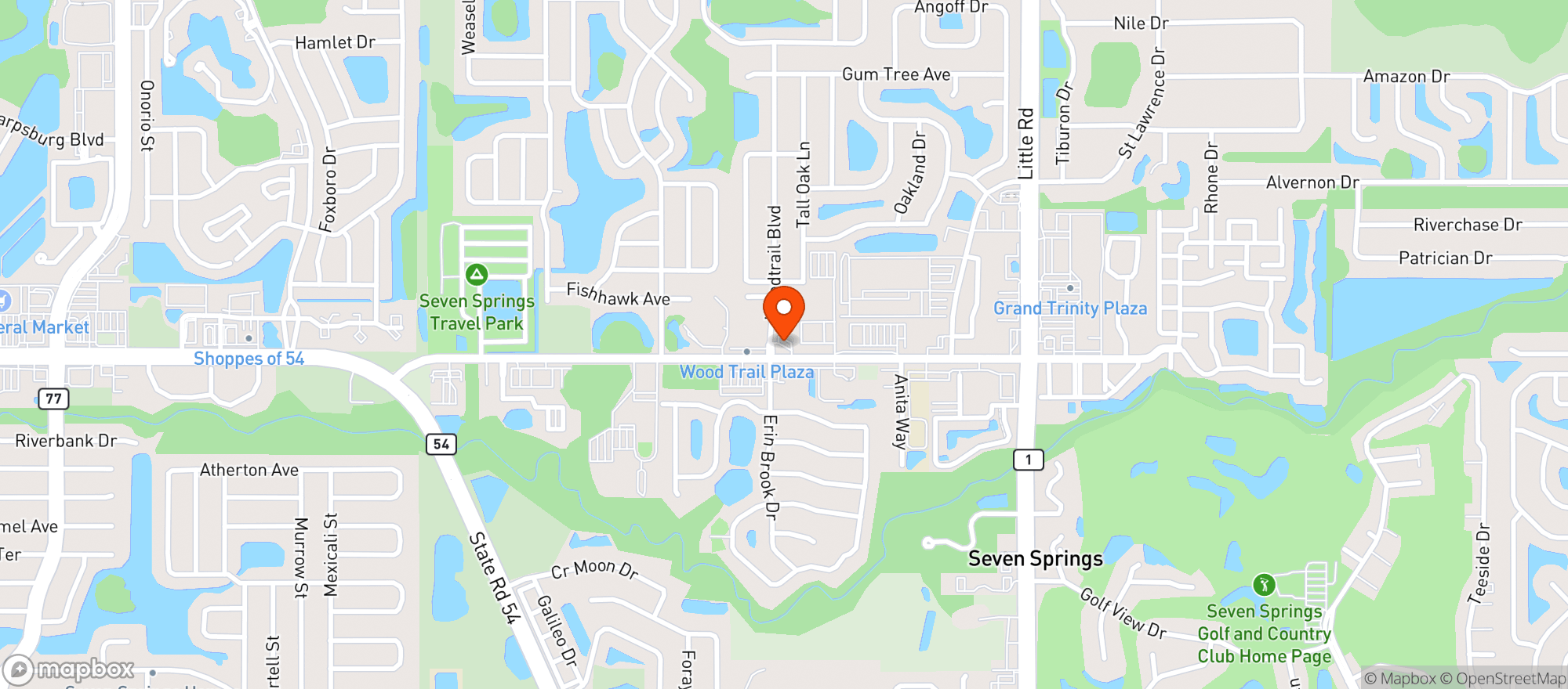 Map showing New Port Richey Food Mart