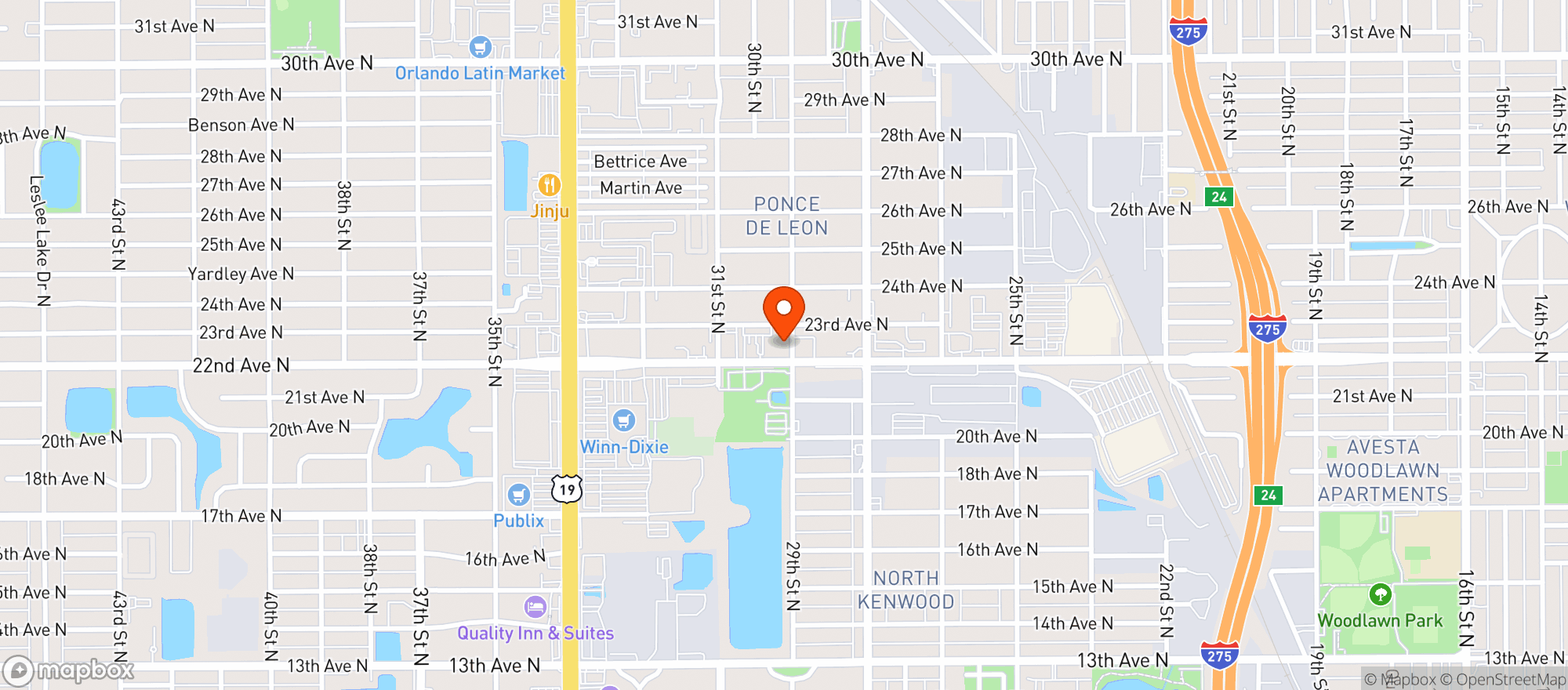 Map showing Mazzaro Coffee & Italian Market