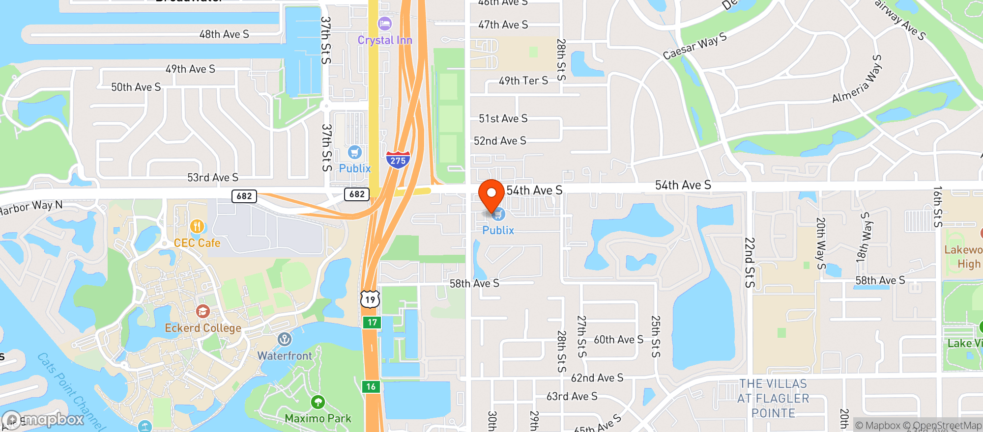 Map showing Publix