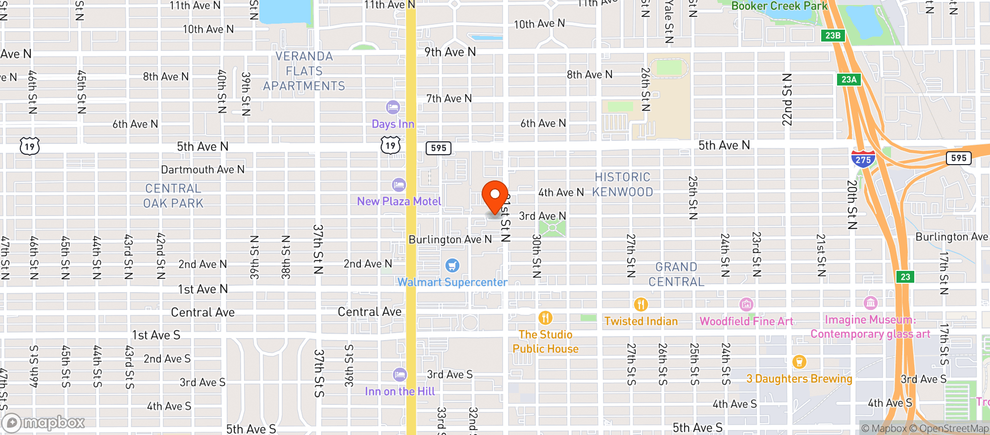 Map showing Pepes Cantina