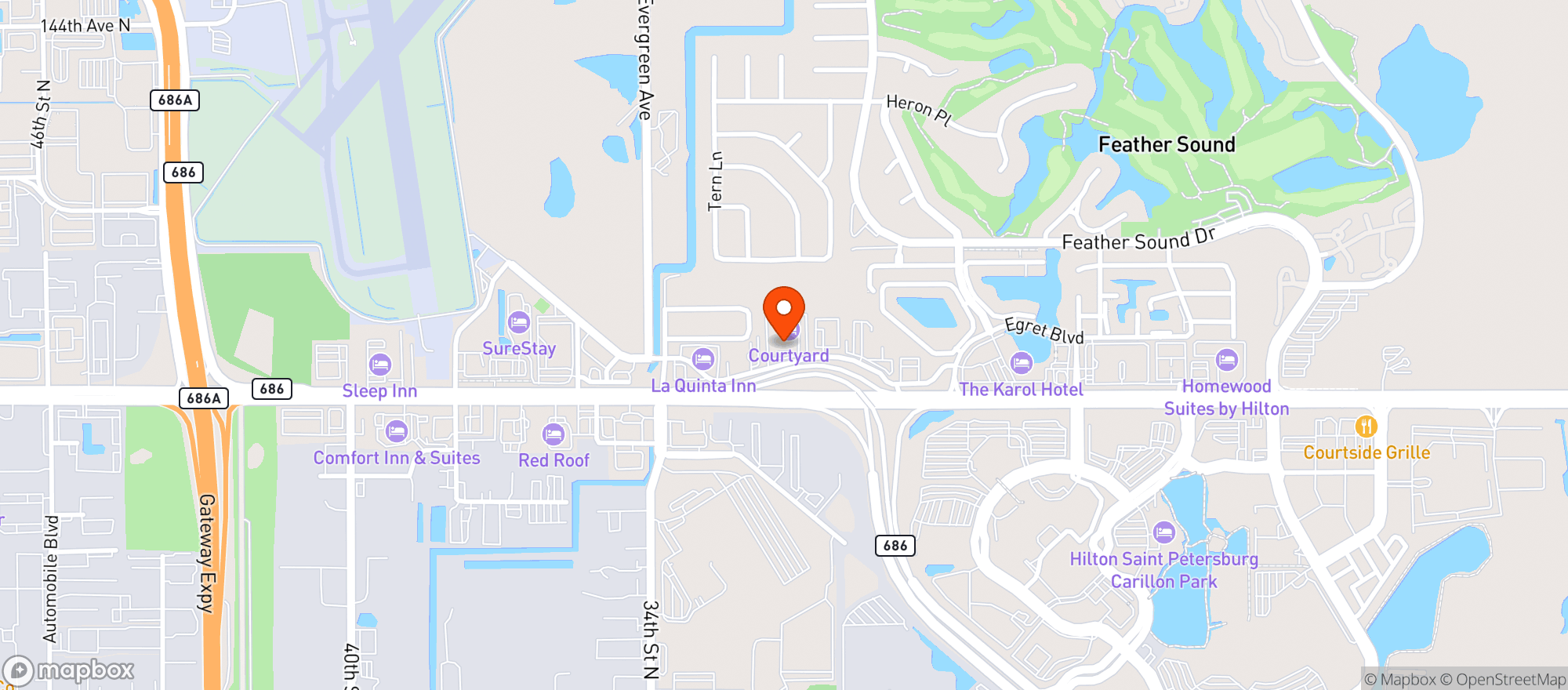 Map showing COURTYARD BY MARRIOTT #TPAPG