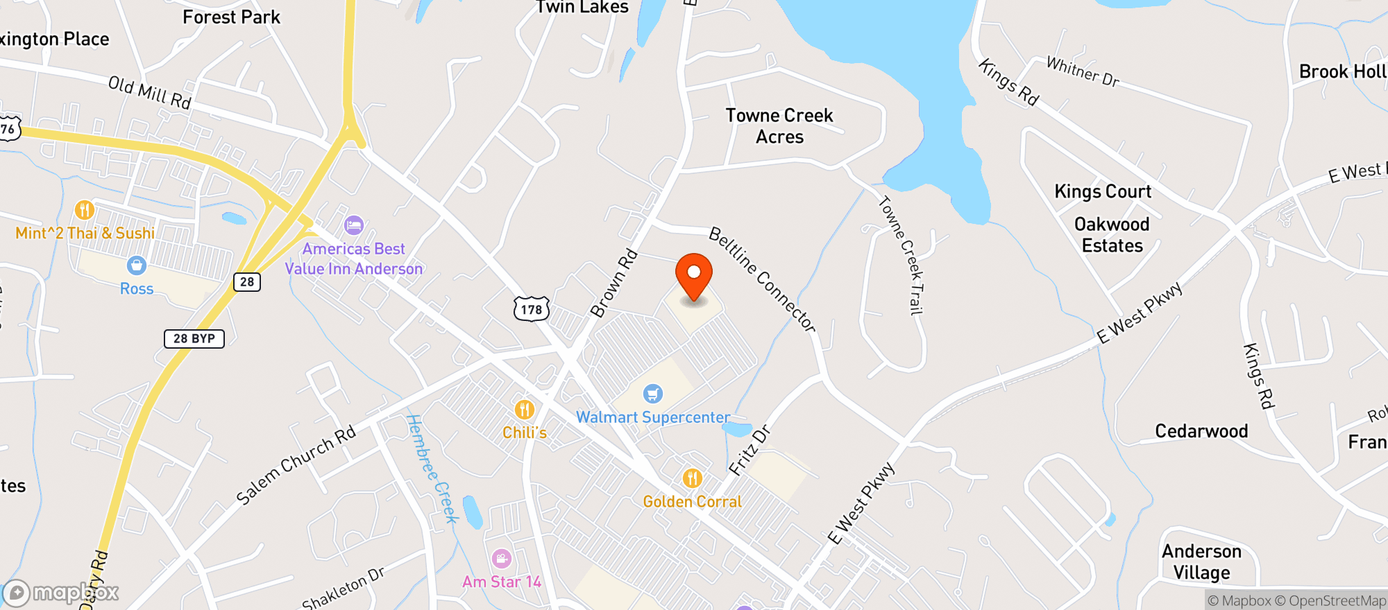 Map showing Walmart Supercenter