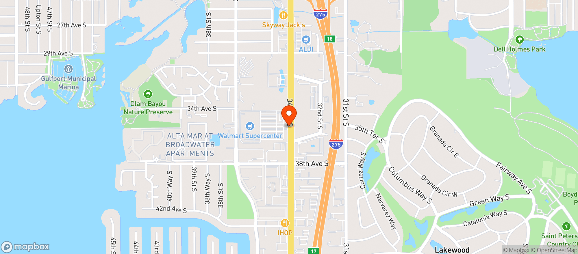 Map showing Walmart Supercenter