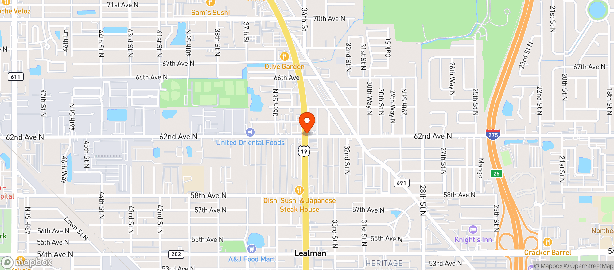 Map showing Tiger Mart