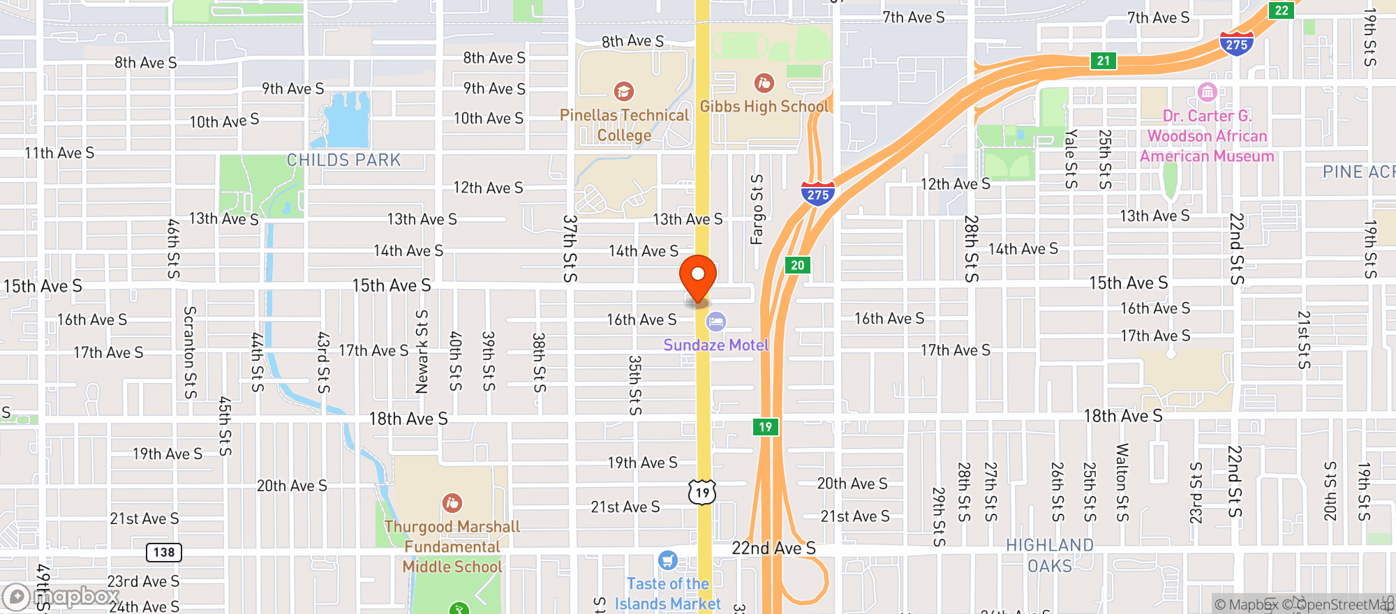 Map showing Bp Food Mart