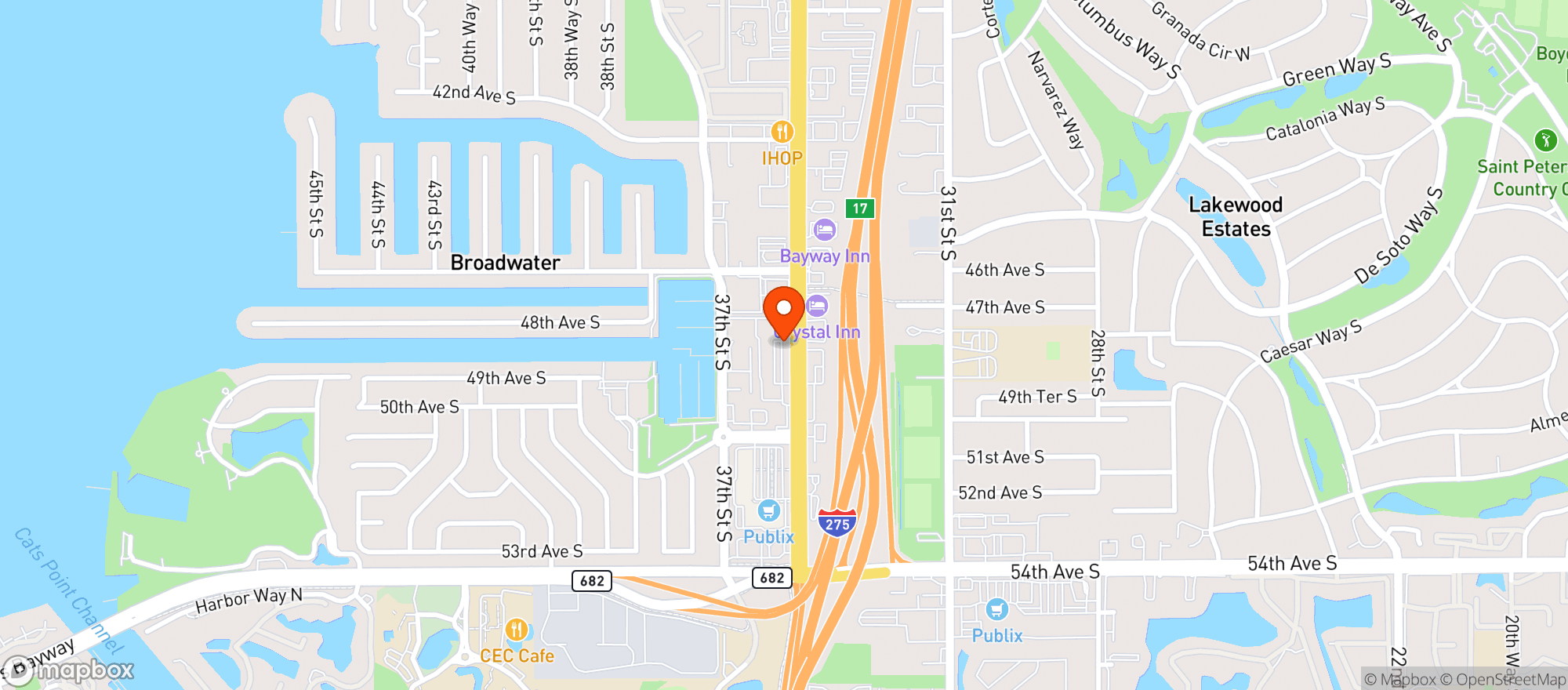 Map showing Beef O Bradys