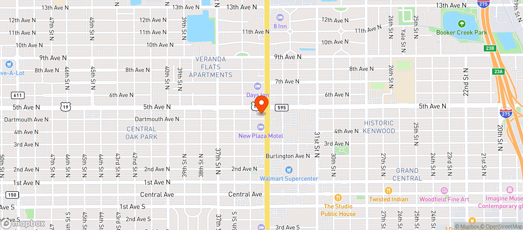 Map showing Circle K #9779