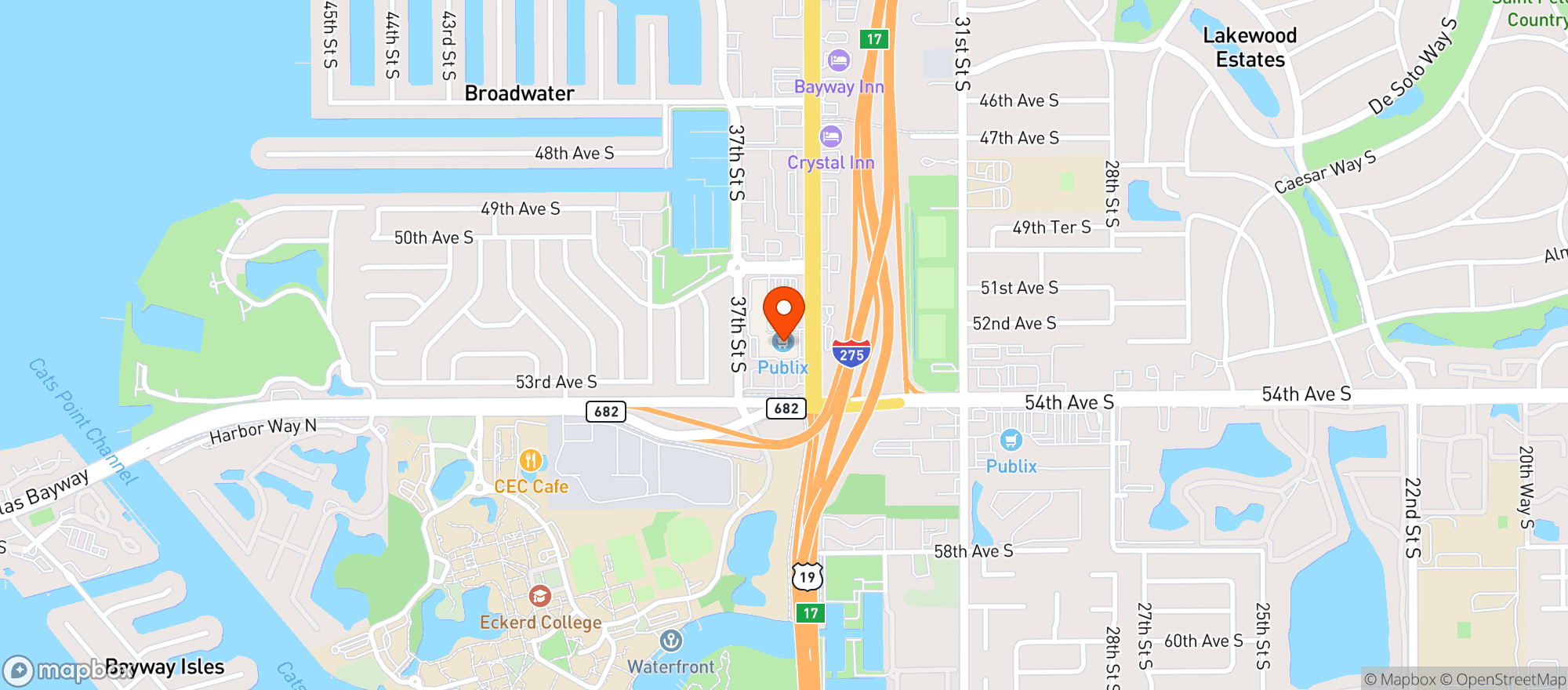 Map showing Sunshine Liquor