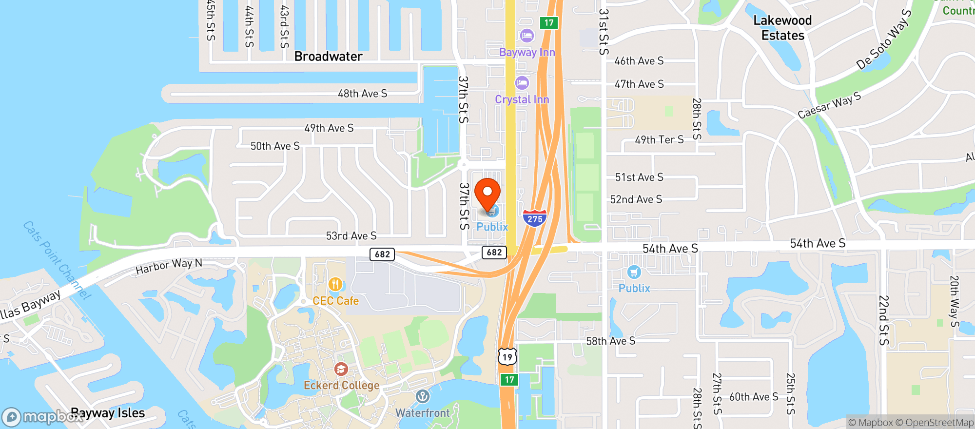 Map showing Publix