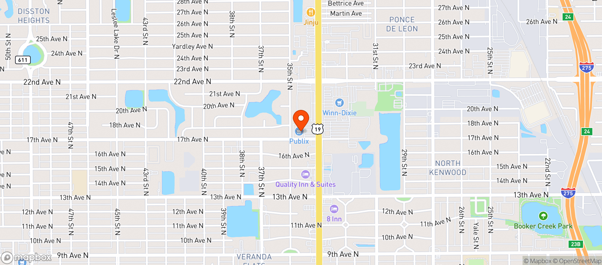 Map showing Publix