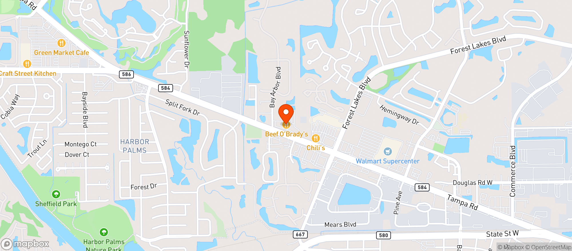Map showing Beef O Bradys