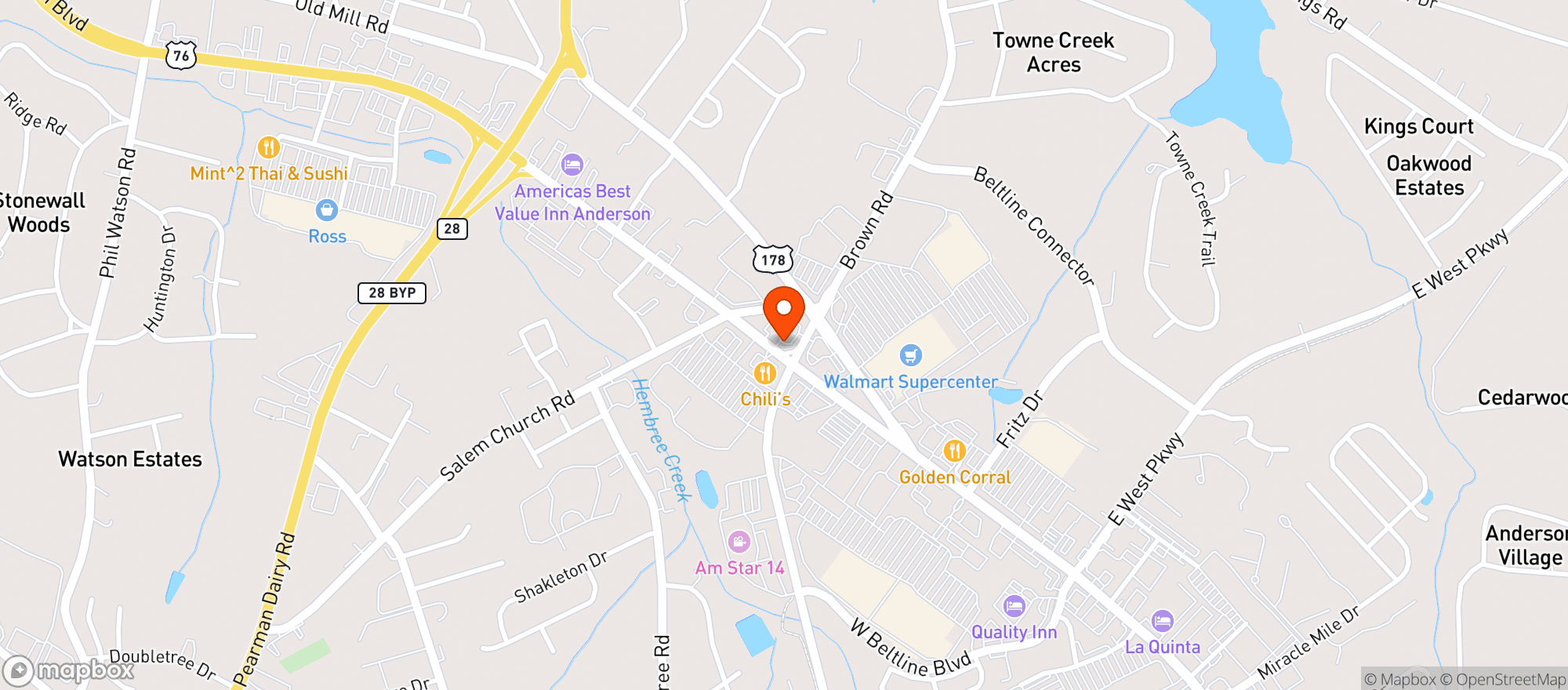 Map showing Publix