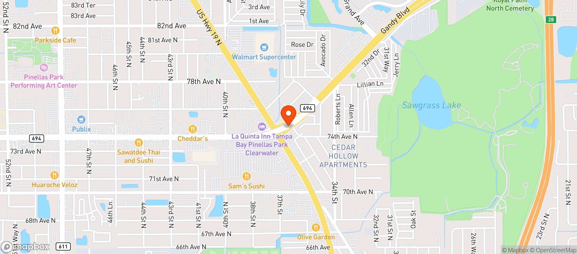 Map showing 7 Eleven