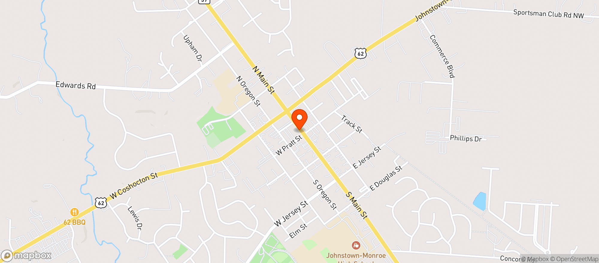 Map showing Uncle Johnnie’s