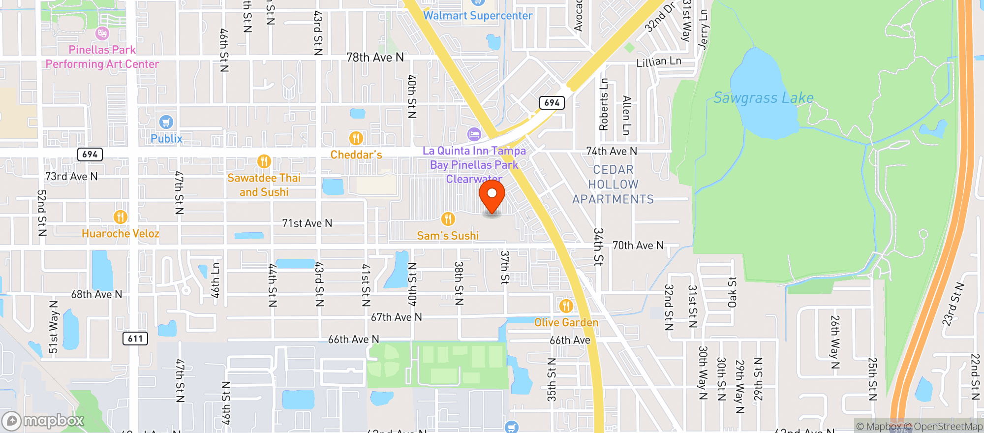 Map showing Target Store