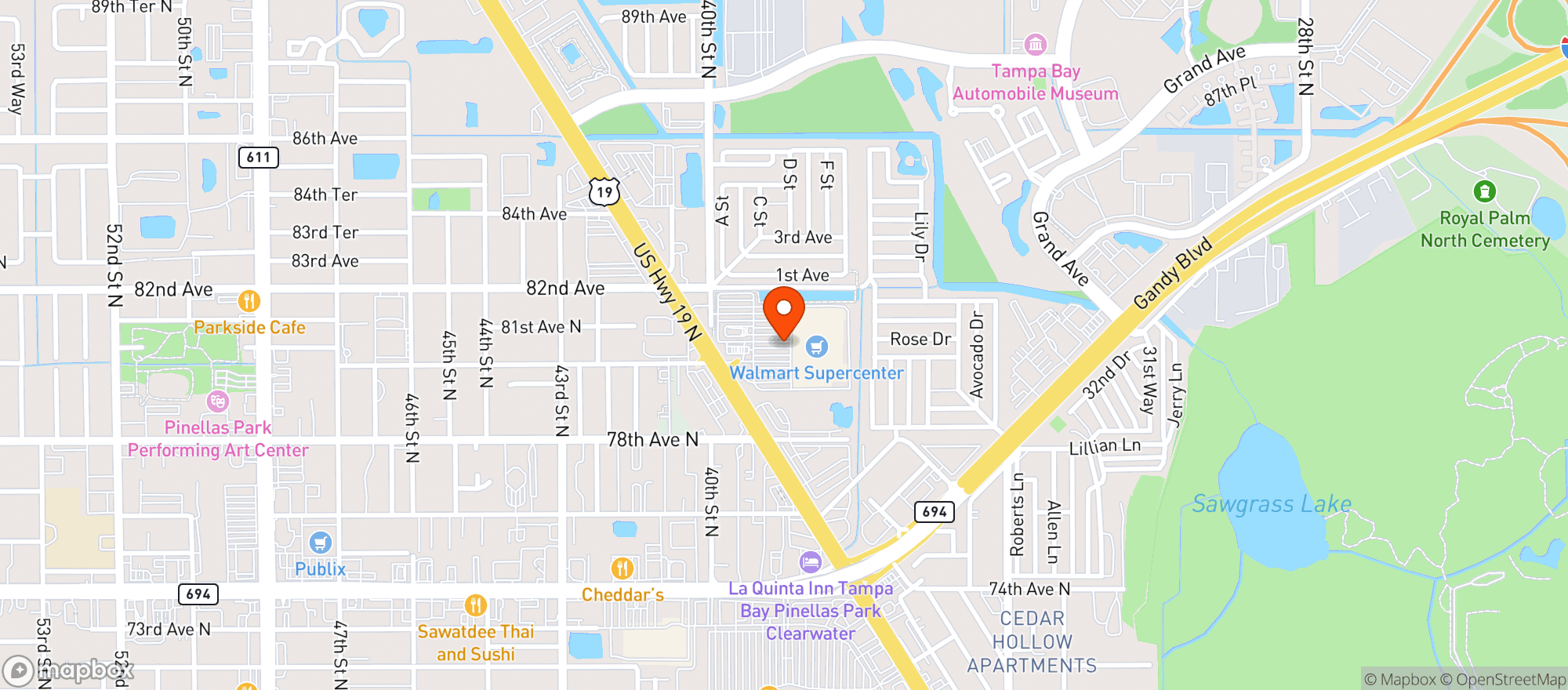 Map showing Walmart Supercenter Liquor Store