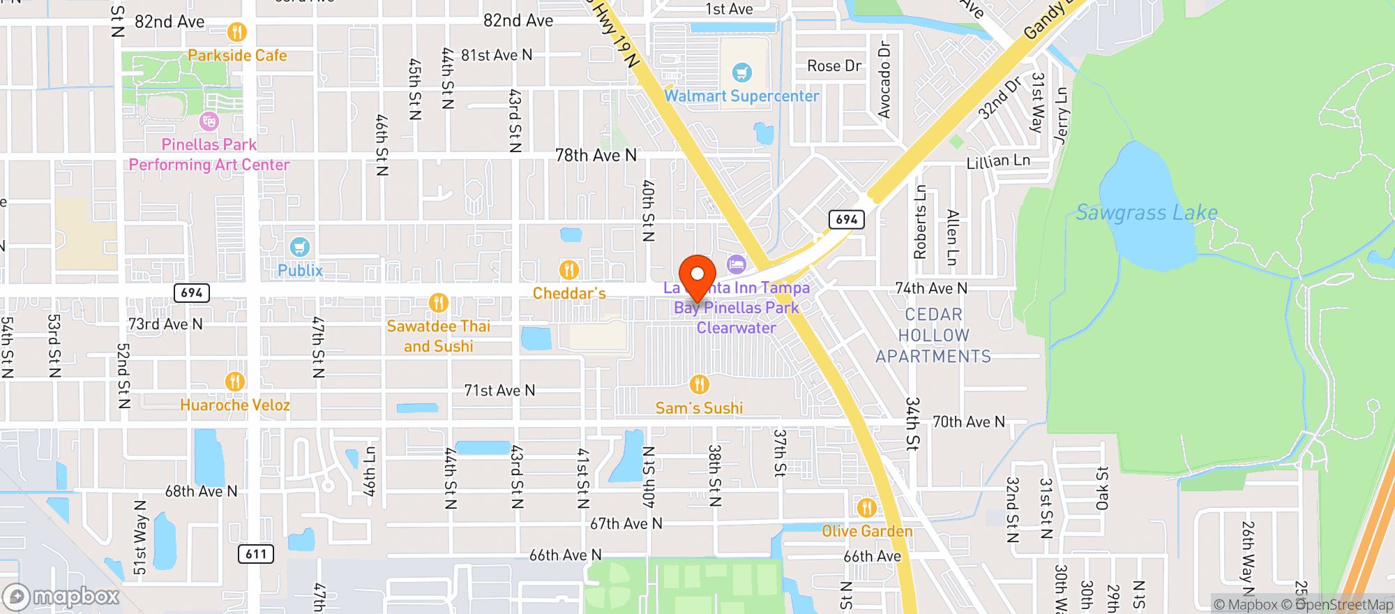 Map showing Bjs Restaurant & Brewhouse