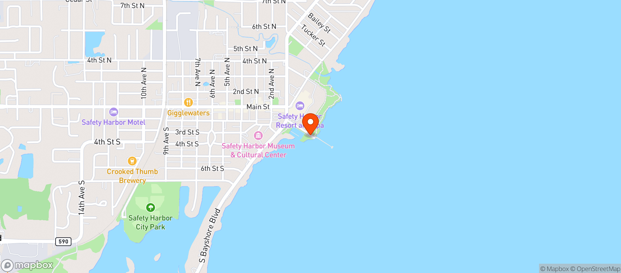 Map showing Safety Harbor Marina