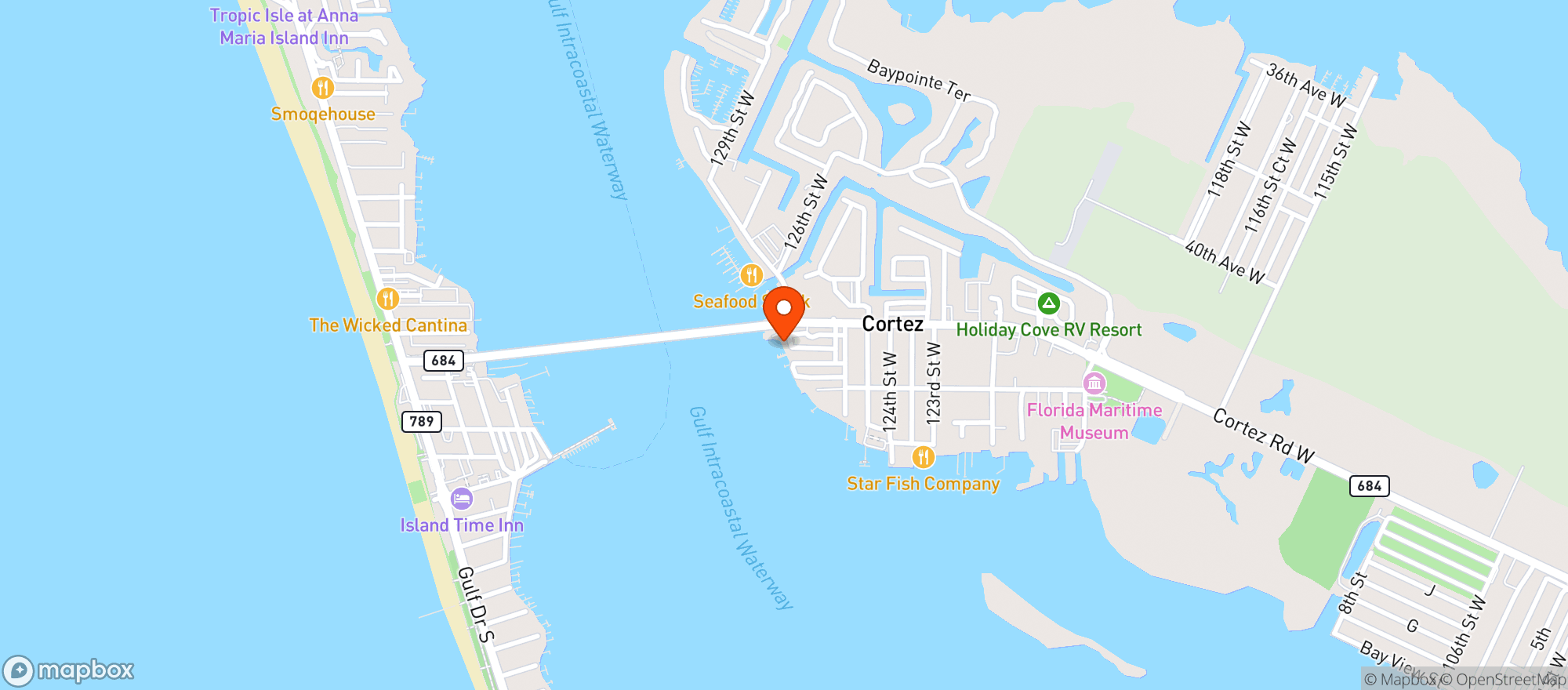 Map showing Tide Tables