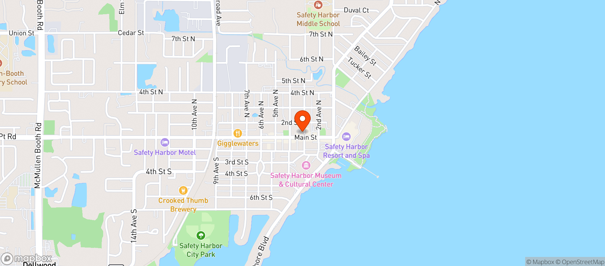 Map showing The Tides Seafood Market