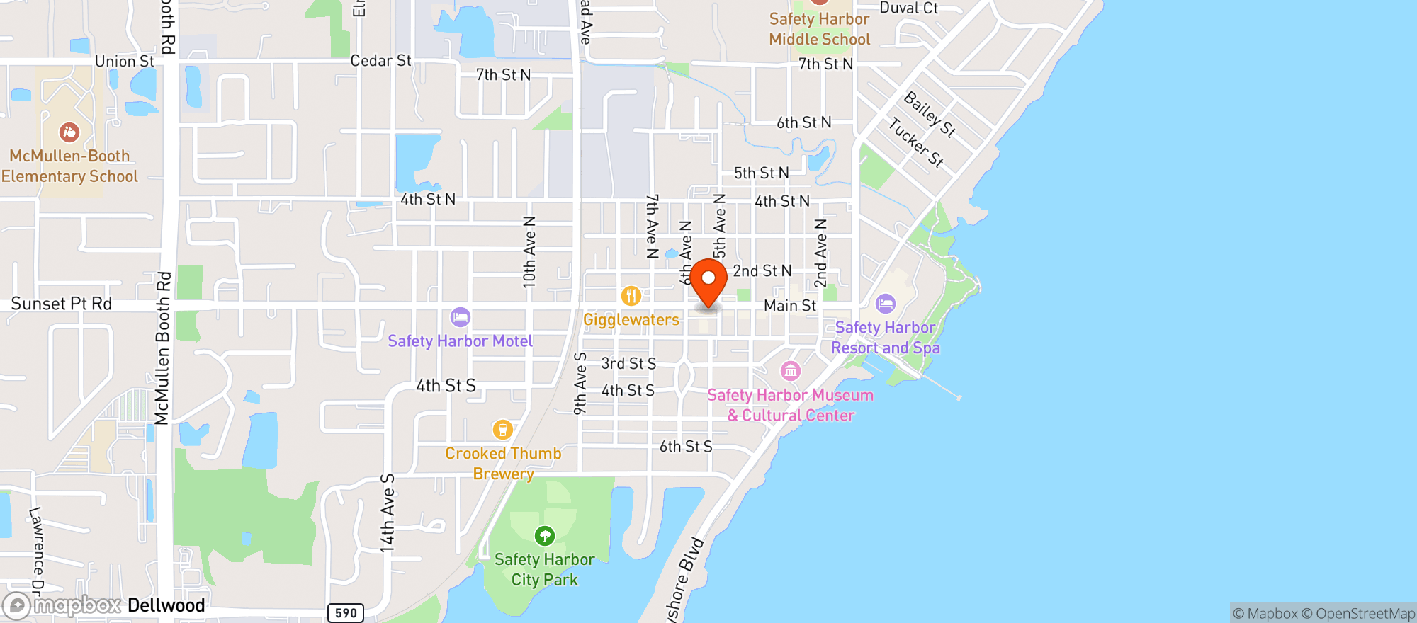 Map showing Maggie S Cafe & Smoothies