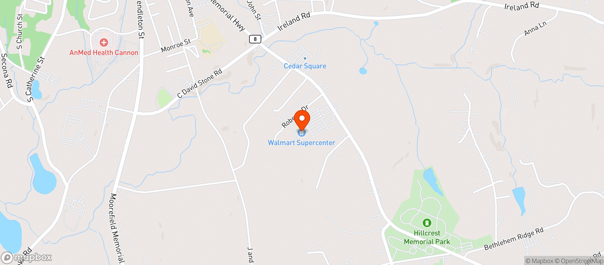 Map showing Walmart Supercenter