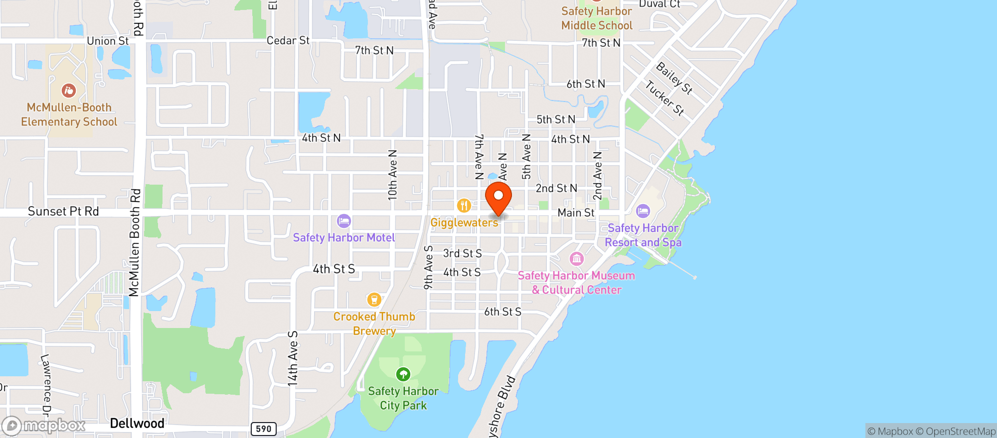 Map showing Safety Harbor Chevron