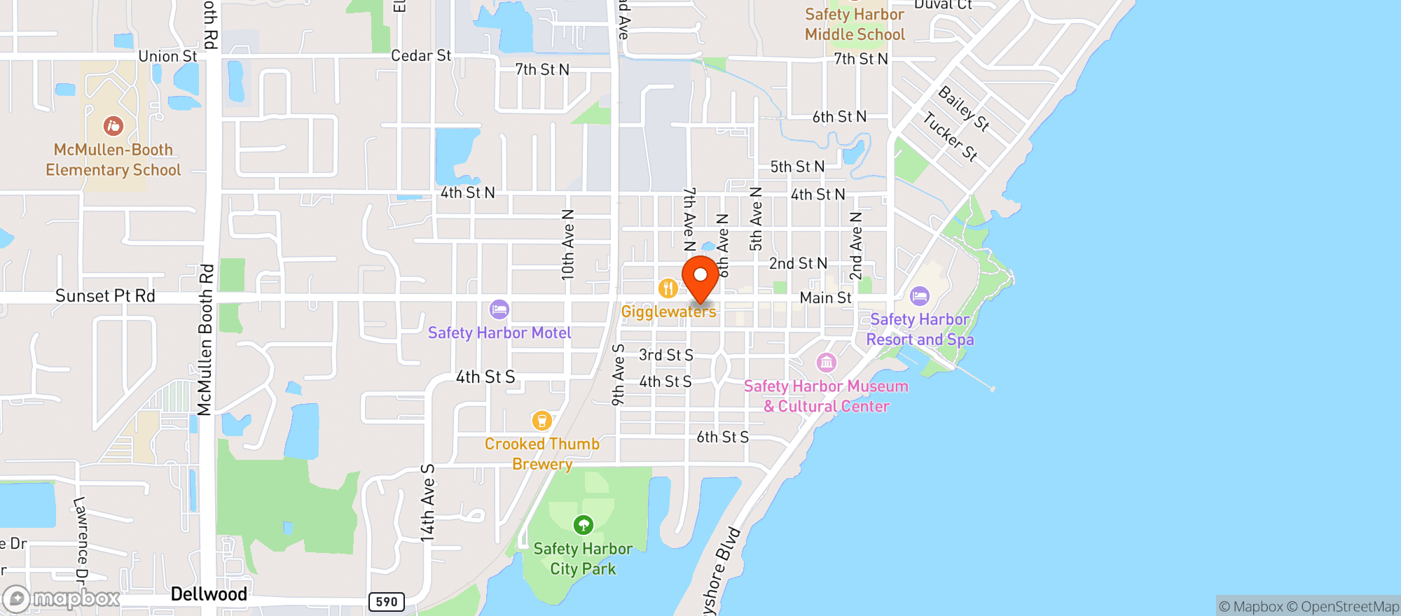 Map showing Troubled Waters Brewing