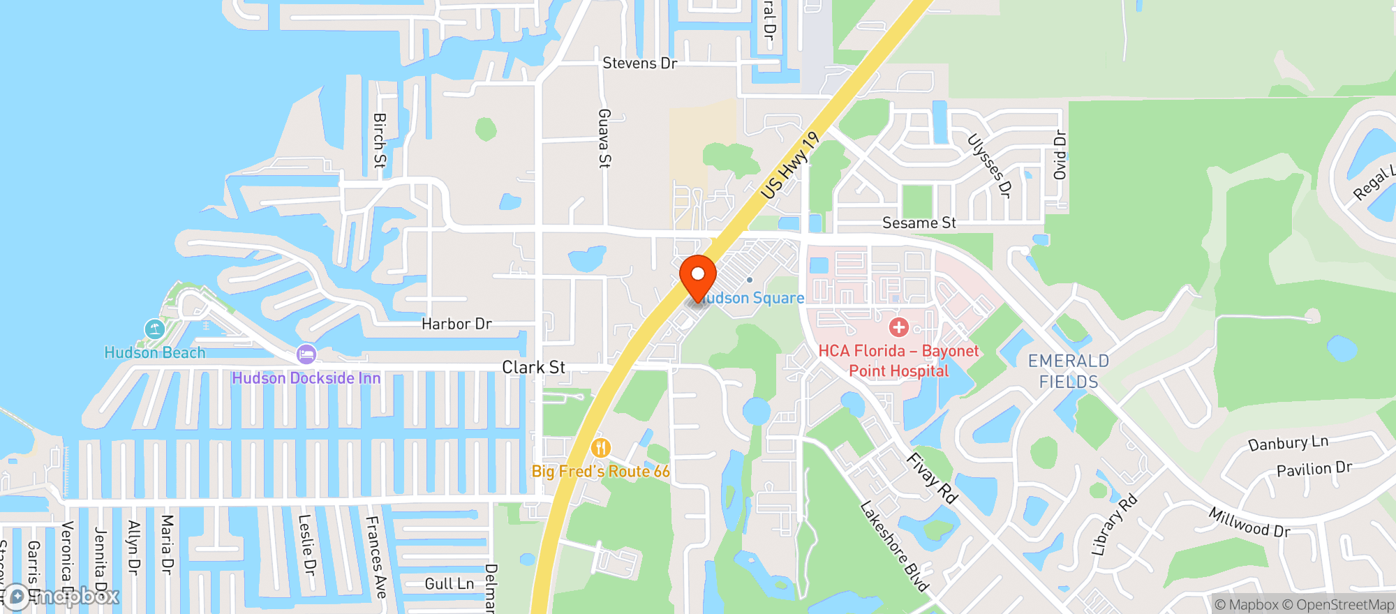 Map showing Hudson Citgo