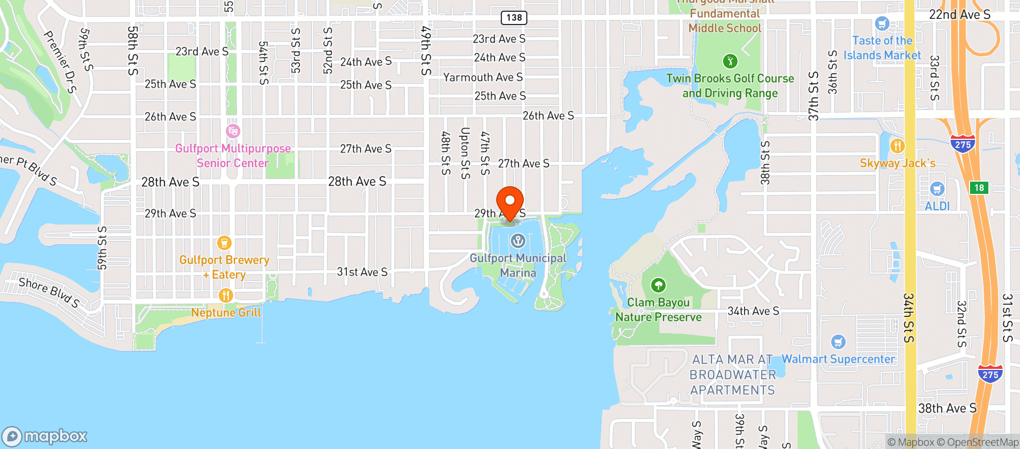 Map showing City Of Gulfport Marina