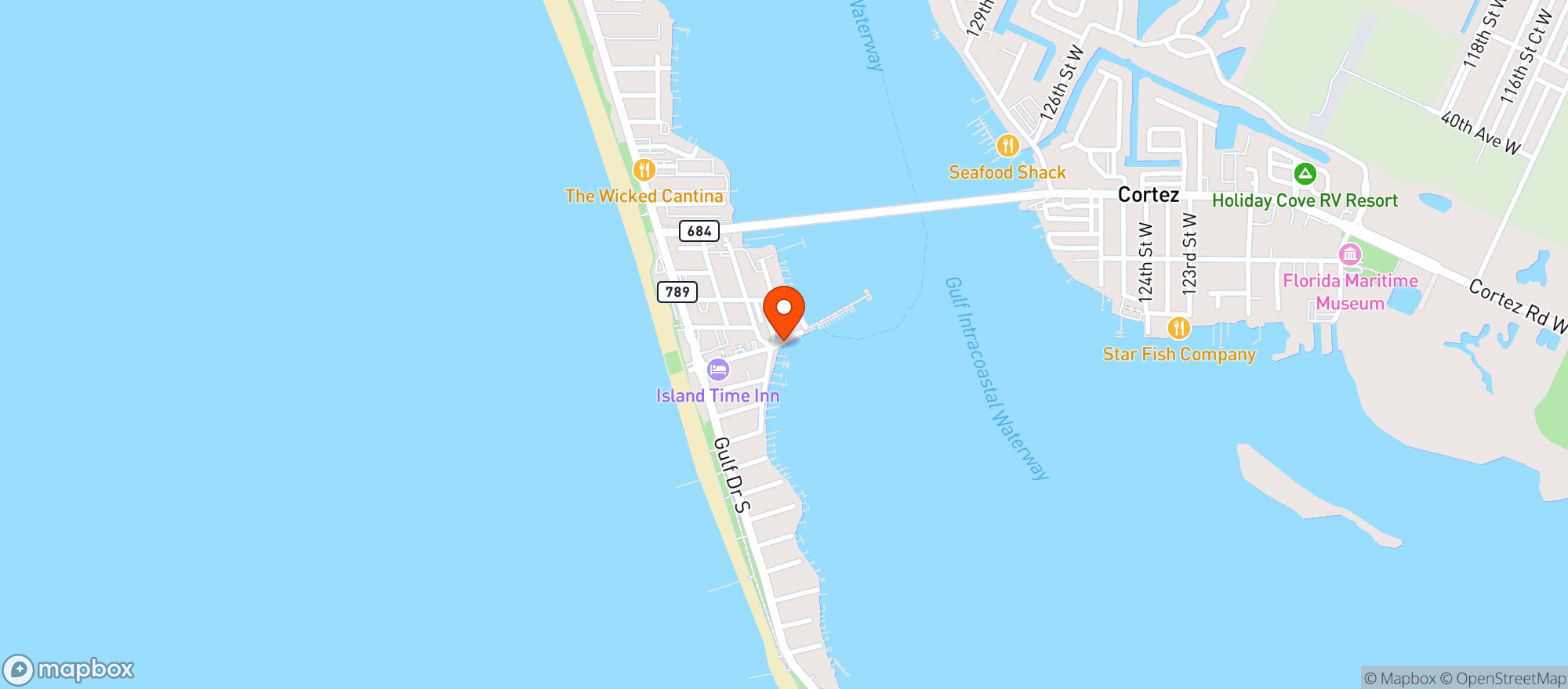 Map showing The Blue Marlin