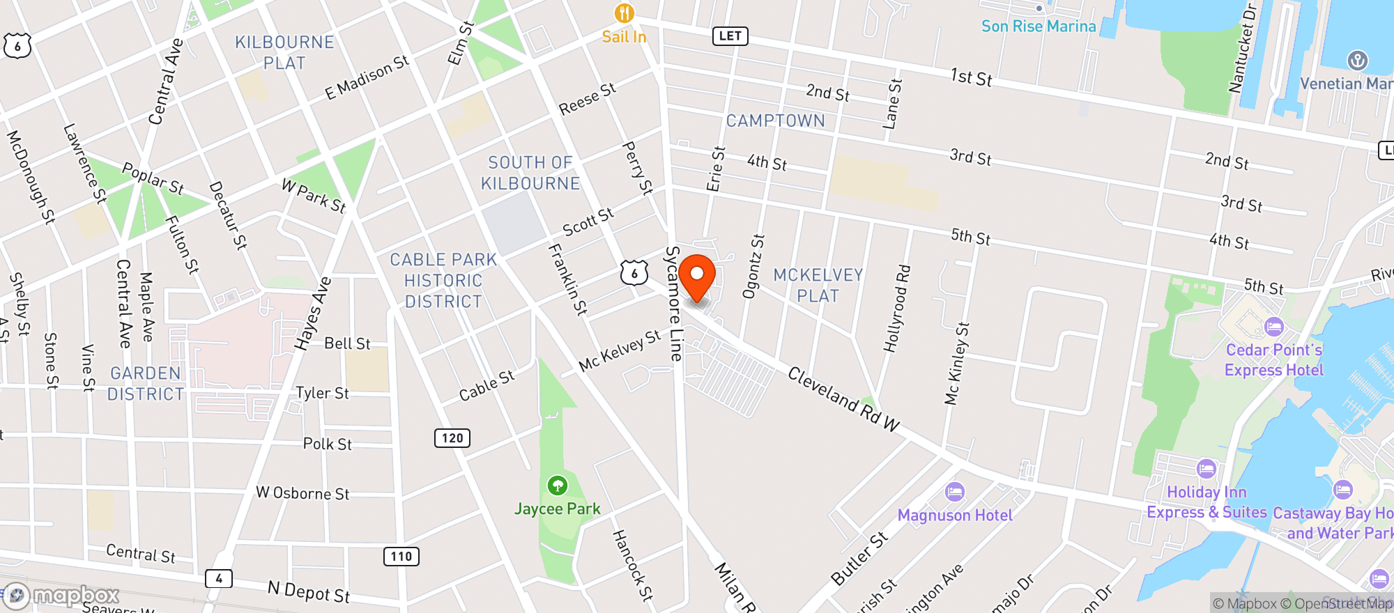 Map showing BRICK OVEN BISTRO