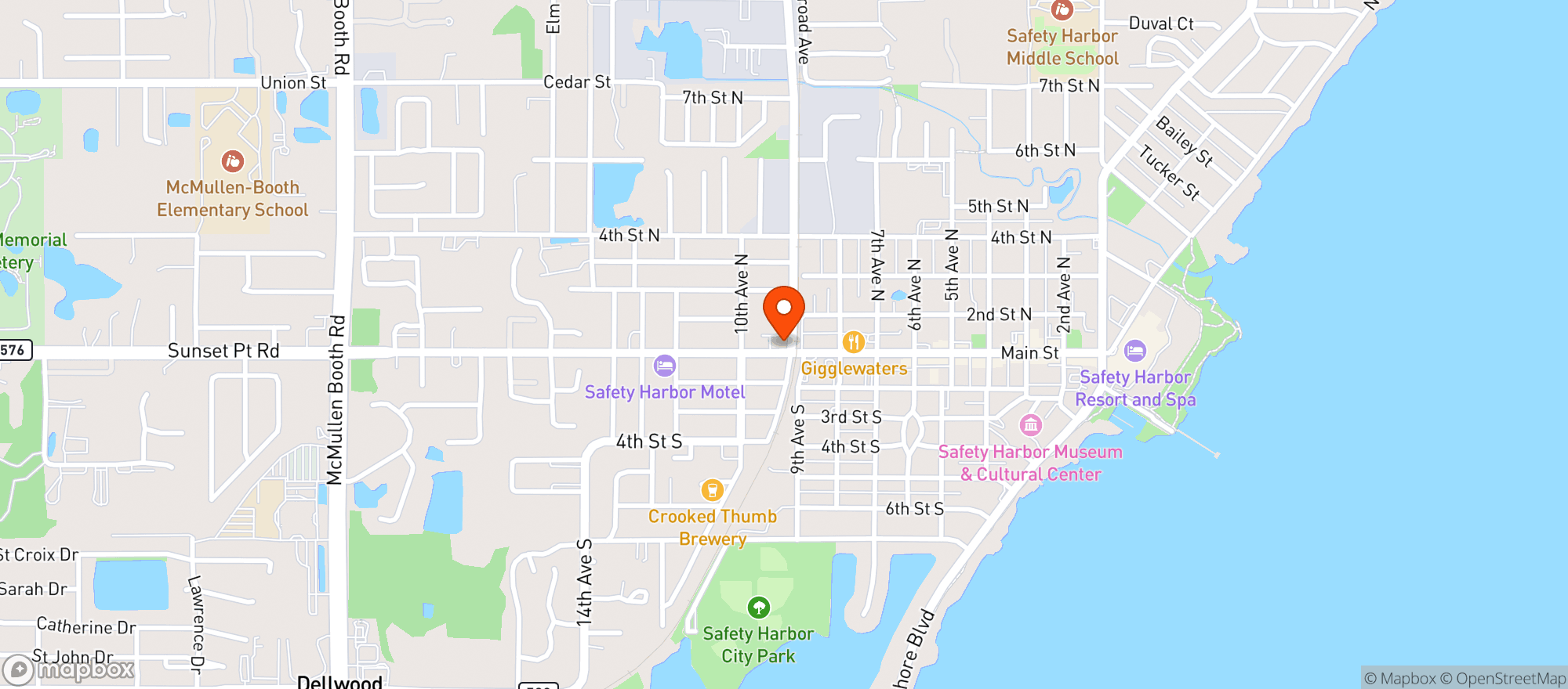 Map showing Whistle Stop Grill