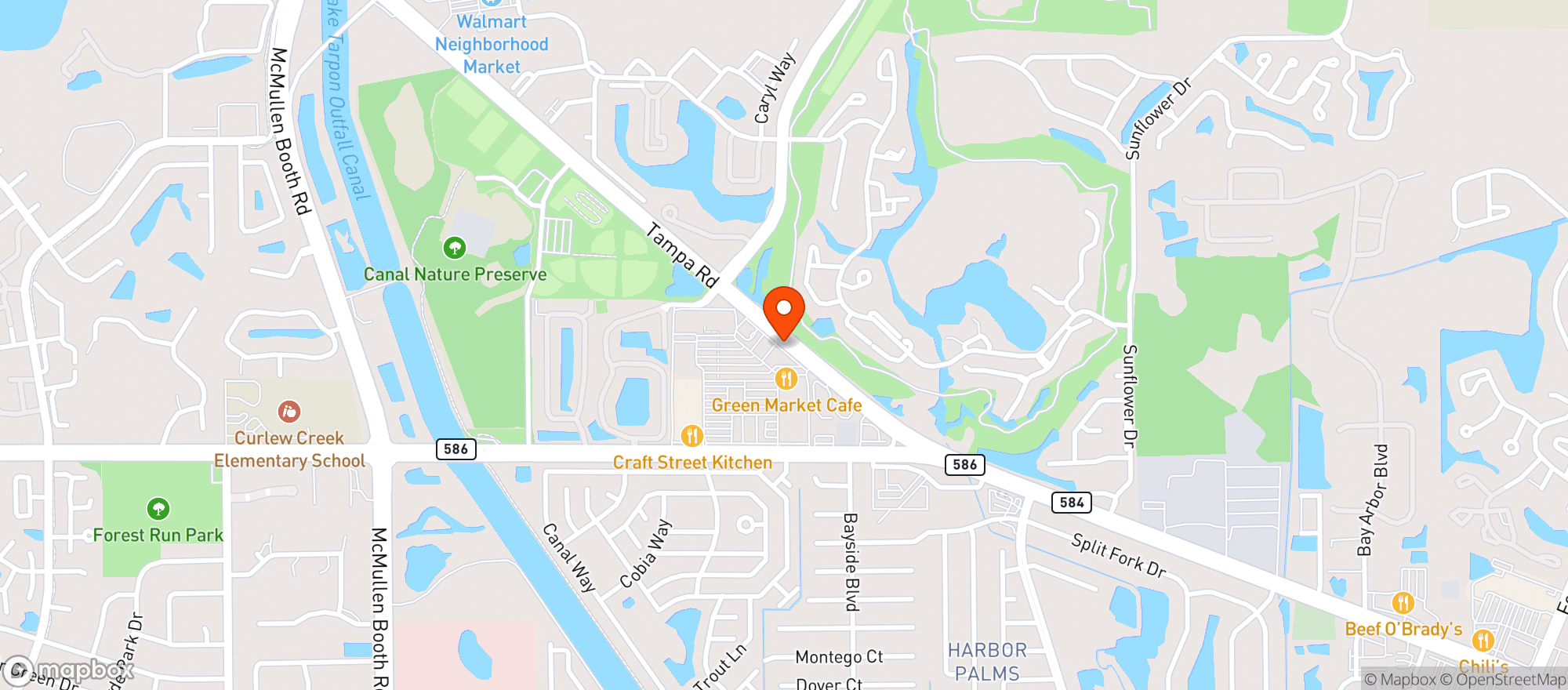 Map showing Mandolas Italian Kitchen