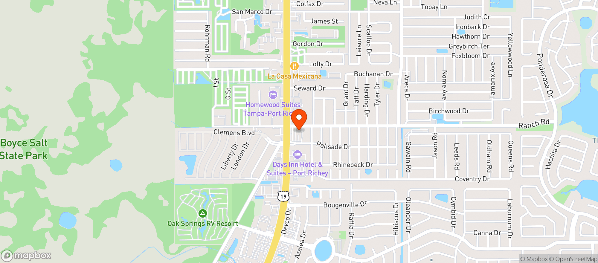 Map showing Circle K #7314