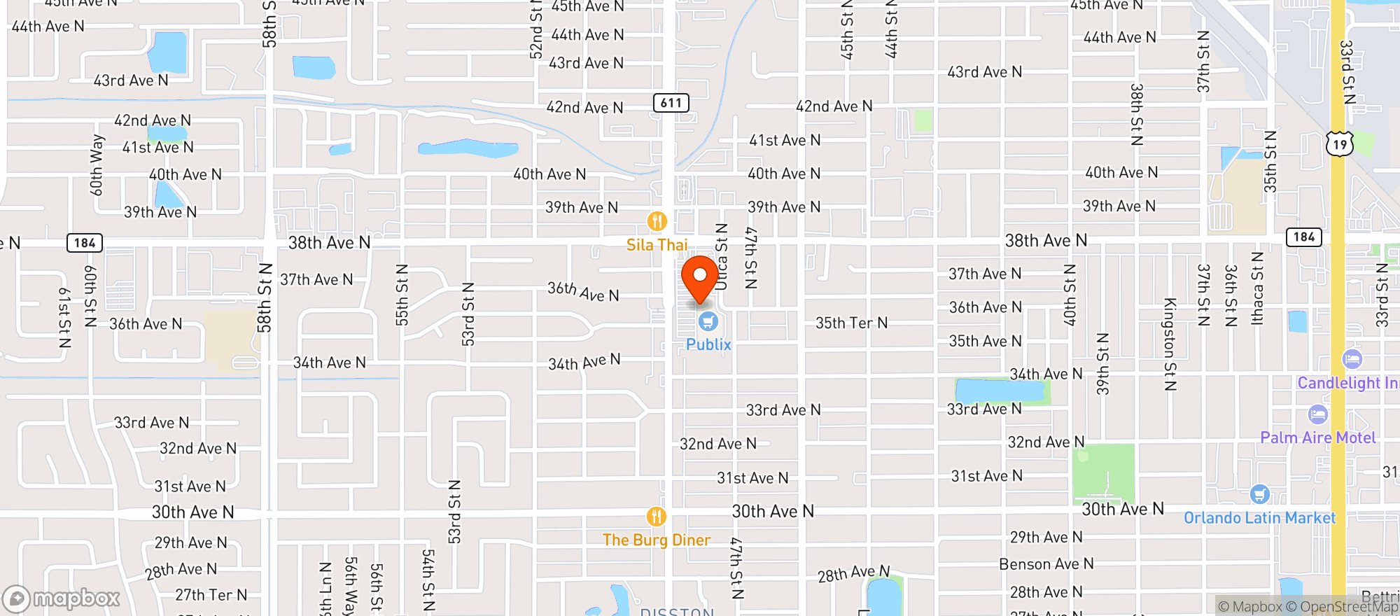 Map showing Publix