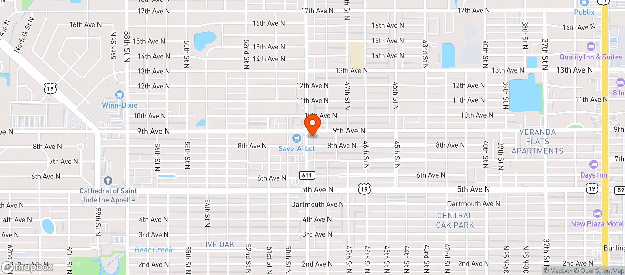 Map showing 49th St Mobil