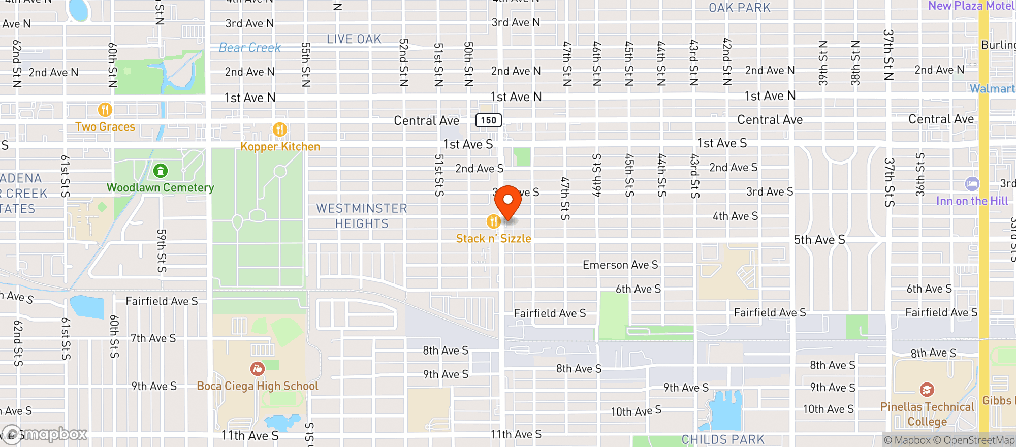 Map showing My Bar Sports Bar & Grill