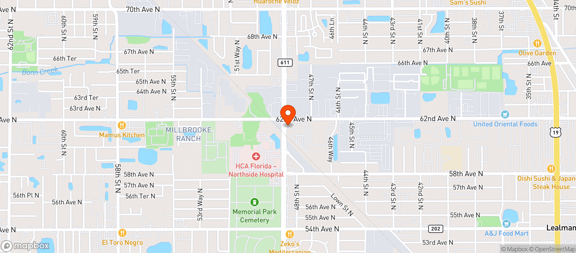 Map showing Circle K #8803