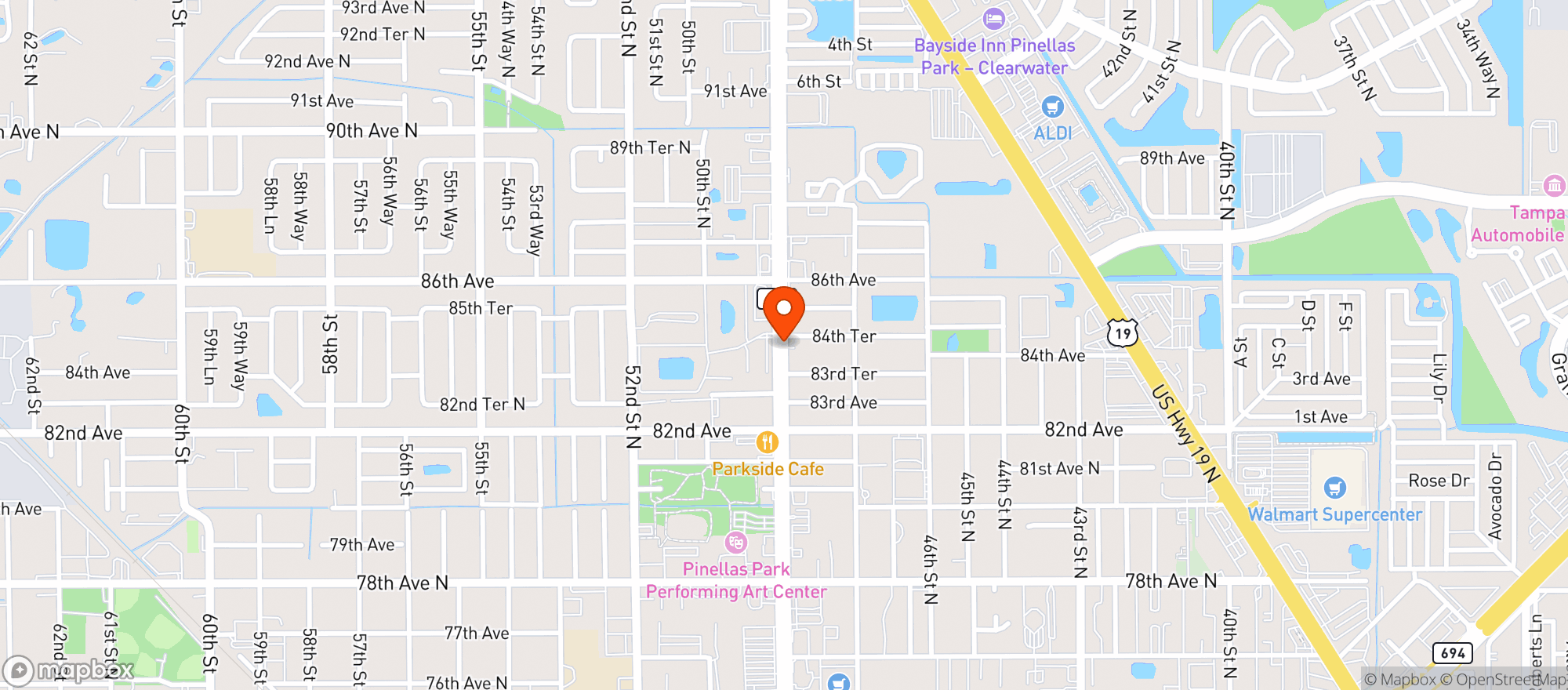 Map showing On Z Run Food Mart