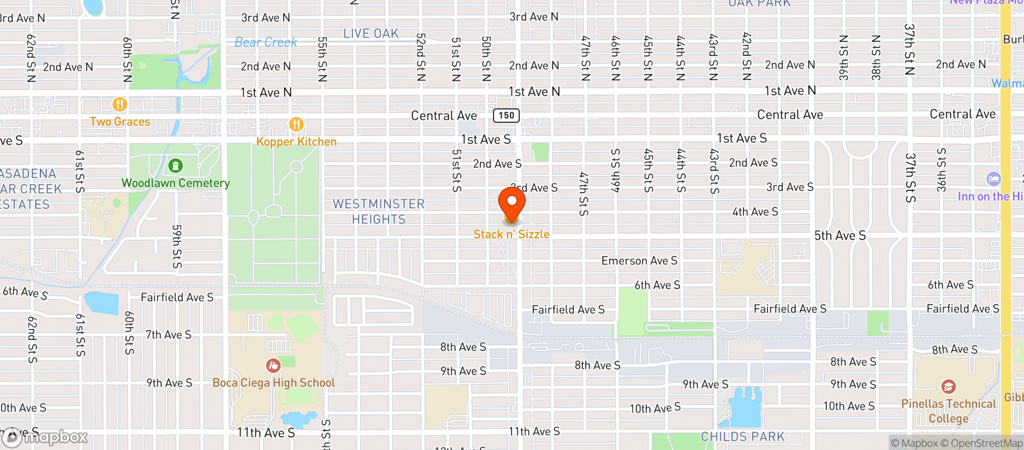 Map showing 49th St Food Mart