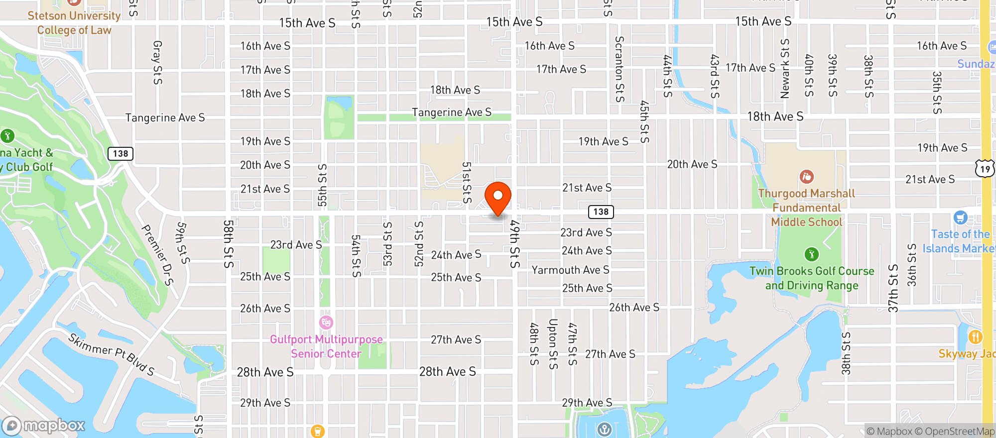 Map showing Gulfport Liquors