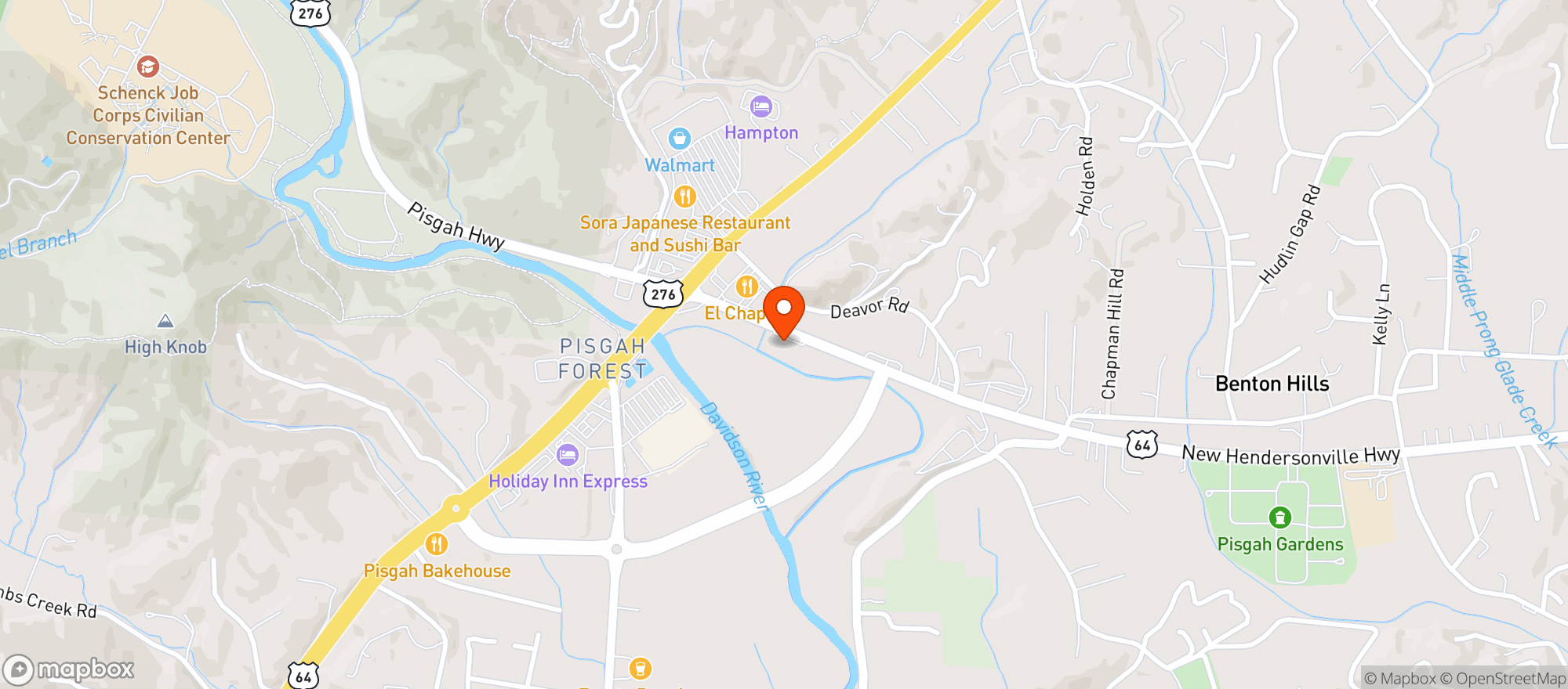 Map showing Riverside Brews